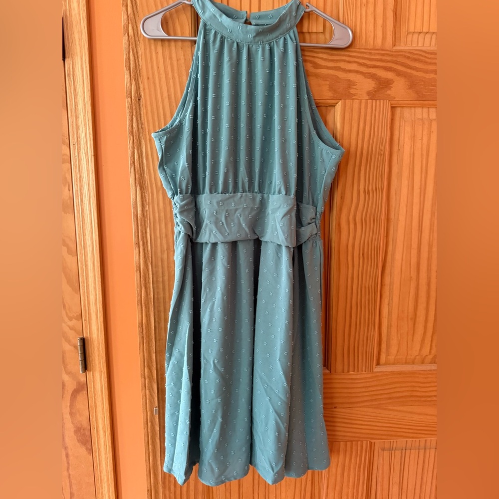 SHEIN Teal Halter Midi Dress